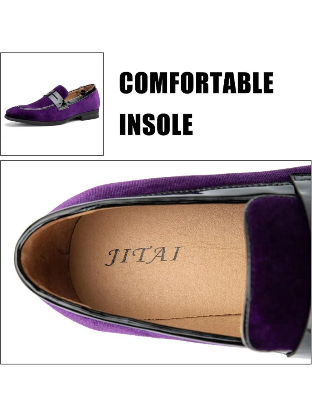Men's Purple Velvet Tuxedo Classic Slip On Loafers Formal Imported Dress Shoes